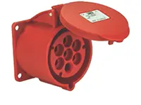 Produktfoto 1 von Scame Optima Leistungssteckverbinder Rot, 415V 6P+PE / 32A, Panel IP44