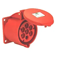 Produktfoto 1 von Scame Optima Leistungssteckverbinder Rot, 415V 6P+PE / 16A, Panel IP67
