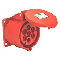 Produktfoto 1 von Scame Optima Leistungssteckverbinder Rot, 415V 6P+PE / 16A, Panel IP67