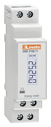 Produktfoto 1 von Lovato DME Energiemessgerät LCD 90 mm Kalibriert x 17.9 mm Elektronik, 6-stellig / 1-phasig 1 Ausg. Impulsausgang