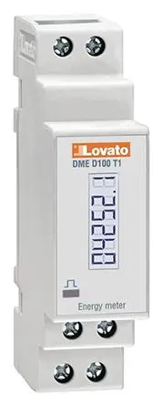 Lovato DME Energiemessgerät LCD 90 mm x 17.9 mm Elektronik, 6-stellig / 1-phasig 1 Ausg. Impulsausgang