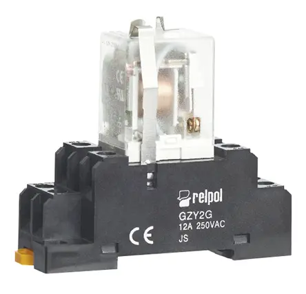 Produktfoto 1 von Relpol Relaissockel zur Verwendung mit RY2-Relais, 8 -Kontakt, DIN-Hutschiene, 250V ac