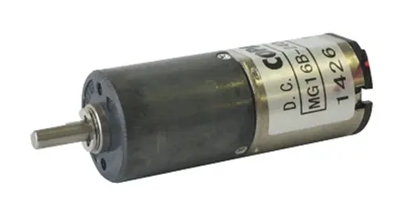 Produktfoto 1 von Nidec Components MG16B M. Getriebe DC-Getriebemotor bis 18 Ncm 240:1, 12 V dc, 40 rpm, Wellen-Ø 2.5 mm, 16 mm x 11.2 mm