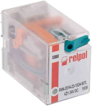 Produktfoto 1 von Relpol R4N Leistungsrelais 24V dc Spule 4-poliger Schließer 6A 640 Ω 900 mW