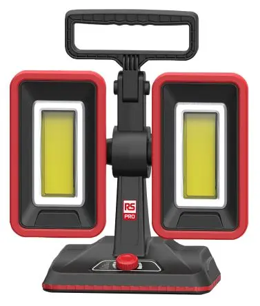 Produktfoto 1 von RS PRO CoB-LED Industrie-Baustellenleuchte Arbeitslicht, IP54 14.8V Wiederaufladbar / 60 W 5700 lm, 130mm x 315 mm x 270
