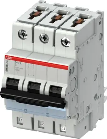 Produktfoto 1 von ABB S403M-C3 Miniaturüberlastschalter Typ C, Pol 3-polig 3A 415V ac, Abschaltvermögen 10 kA SMISSLINE TP