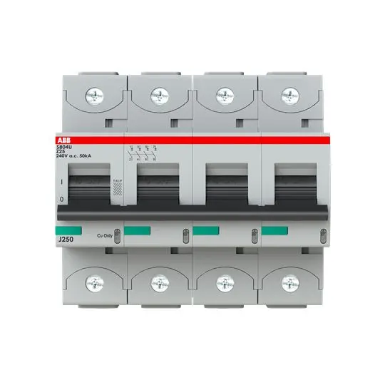 Produktfoto 1 von ABB S800U Miniaturüberlastschalter Typ Z, Pol 4-polig 25 A 240 V ac, Abschaltvermögen 50 kA