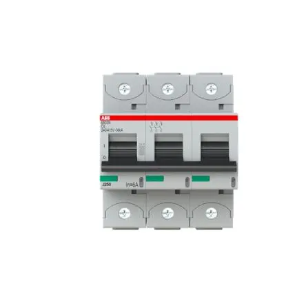 Produktfoto 1 von ABB S803N Miniaturüberlastschalter Typ C, Pol 3-polig 6A 690V ac, Abschaltvermögen 36 kA S803