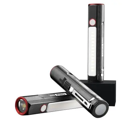 Produktfoto 1 von RS PRO Wiederaufladbar Taschenlampe LED Schwarz, Rot, 1000 lm / RS PRO, 125 mm
