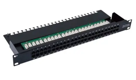Produktfoto 1 von RS PRO RJ-Rangierfeld Cat3 50 Anschl. RJ45 UTP, 1 U, Schwarz