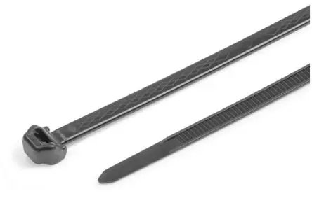 Produktfoto 1 von HellermannTyton S Polypropylen Kabelbinder Kabelrinne, Kabelbinder Schwarz 4.9mm x 200 mm