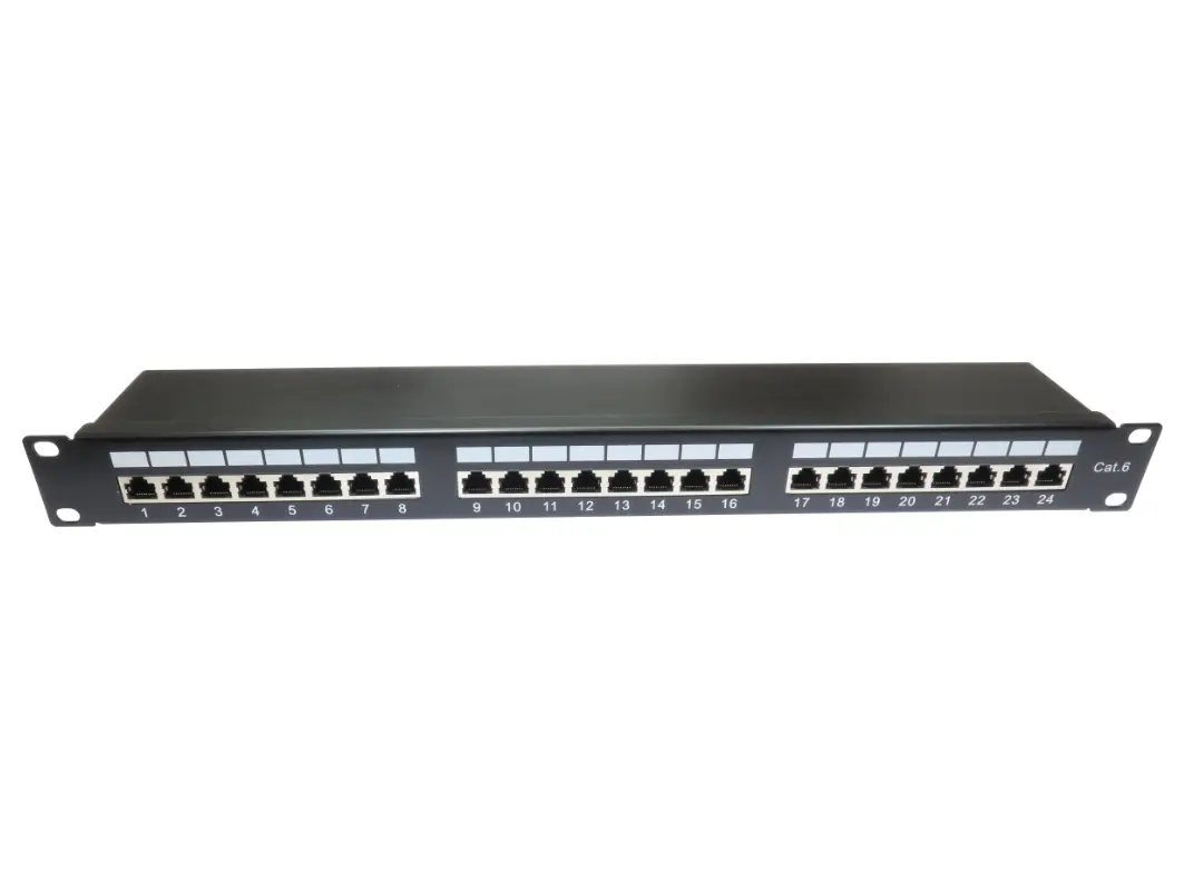 Produktfoto 1 von RS PRO RJ-Rangierfeld Kat. 6 24 Anschl. RJ45 UTP, 1 U, Schwarz