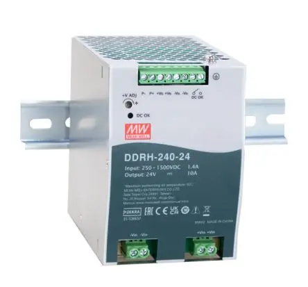 MEAN WELL DDRH-240 DC/DC Konverter, 48V dc OUT 5 A DIN-Hutschiene 1500V dc 240 W -40 °C 80 °C