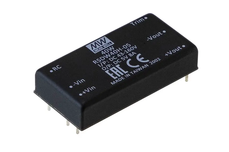 MEAN WELL RSDW DC/DC-Wandler 40W, 4.5 → 5.5V dc OUT / 8A Durchsteckmontage