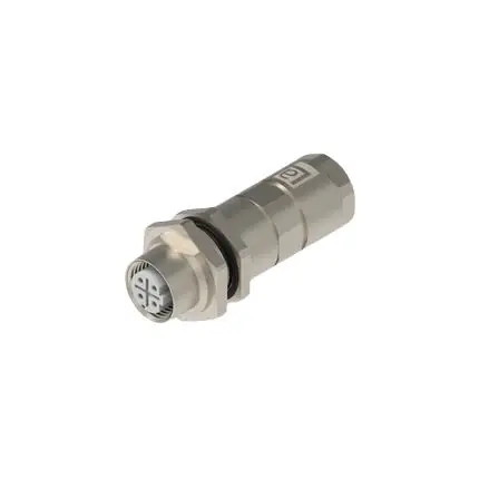 Produktfoto 1 von Lumberg Automation M12 Crimp Rail Buchse Cat.5 Ethernet-Steckverbinder Abgeschirmt Kabel Gerade