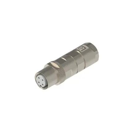 Produktfoto 1 von Lumberg Automation M12 Crimp Rail M12 Industrie-Rundsteckverbinder Buchse 4-polig Buchse 4A Kabel IP40