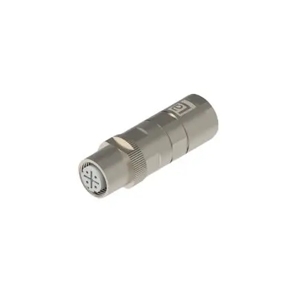 Produktfoto 1 von Lumberg Automation M12 Crimp Rail Buchse Cat.5 Ethernet-Steckverbinder Abgeschirmt Kabel Gerade