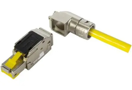 Produktfoto 1 von HARTING HARTING RJ Industrial Stecker Cat6a RJ45-Steckverbinder, 1-Port 1-polig Abgeschirmt Kabel gewinkelt