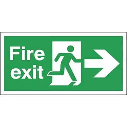 Produktfoto 1 von RS PRO Englisch Polyester FIRE EXIT Weiß Notausgangsschild