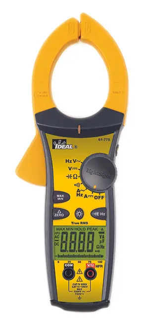 Produktfoto 1 von Ideal Industries 61-775 Stromzange AC/DC-Stromzange 1 kA ac CAT III 1000 V, CAT IV 600 V 750 V ac, 750 V dc / 1 kA dc
