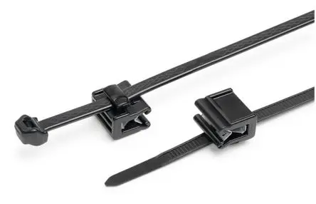 Produktfoto 1 von HellermannTyton EdgeClip Polypropylen Kabelbinder Kabelrinne, Kabelbinder Schwarz 4.9mm x 200 mm