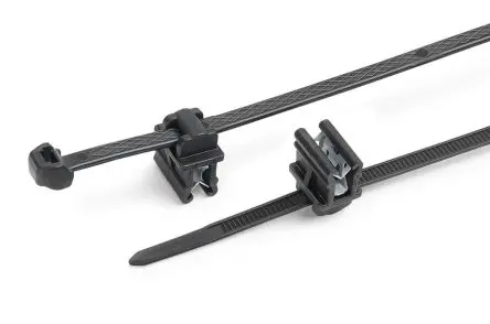 Produktfoto 1 von HellermannTyton EdgeClip Polypropylen Kabelbinder Kabelrinne, Kabelbinder Schwarz 4.9mm x 200 mm