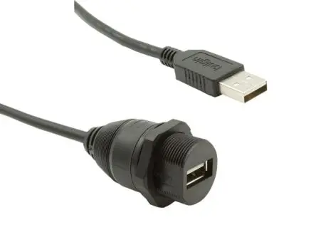Produktfoto 1 von Bulgin Buchse PXP0023 USB-Kabel, USB Typ A Stecker / USB Typ A, 300 mm USB 3.0 Schwarz