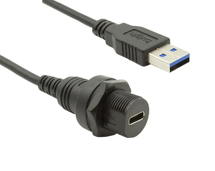 Produktfoto 1 von Bulgin 20 Series USB-Kabel, USB C / USBA, 1m USB 3.0 Schwarz