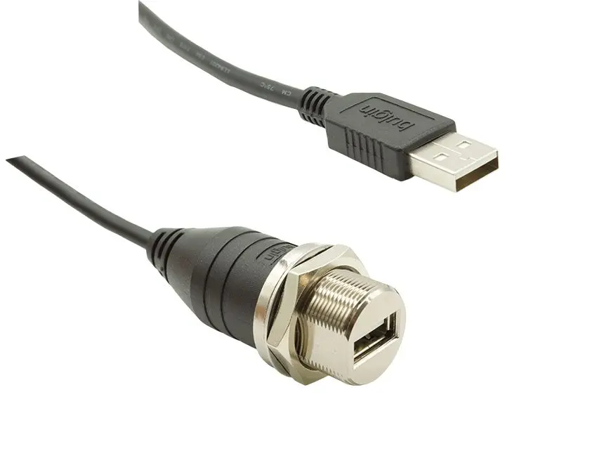 Produktfoto 1 von Bulgin PXM0023 USB-Kabel, USBA / USBA, 5m USB 2.0 Schwarz