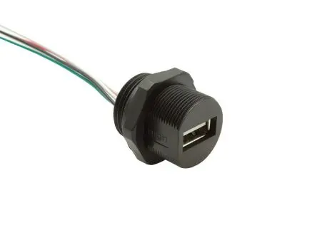 Produktfoto 1 von Bulgin Buchse PXP0023 USB-Kabel, USB Typ A, 250 mm USB 2.0 Schwarz