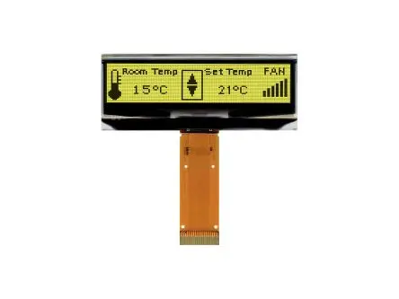 Produktfoto 1 von Midas Gelb OLED-Display 128 x 32 Pixel, 55.02 x 13.10 mm Passiv-Matrix Stecker I2C, Parallel, SPI