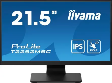 Produktfoto 1 von iiyama Monitor ProLite, 21.5 in, Auflösung max.1920 x 1080 pixel Touchscreen LCD, 178 ° Betrachtungswinkel, DisplayPort,