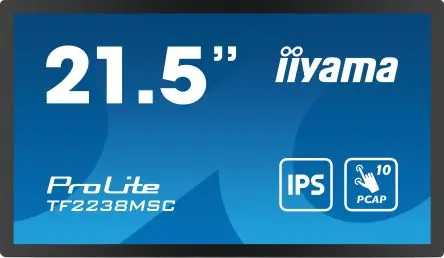 Produktfoto 1 von iiyama Monitor ProLite, 21.5 in, Auflösung max.1920 x 1080 pixel Touchscreen LCD, 178 ° Betrachtungswinkel, DisplayPort,