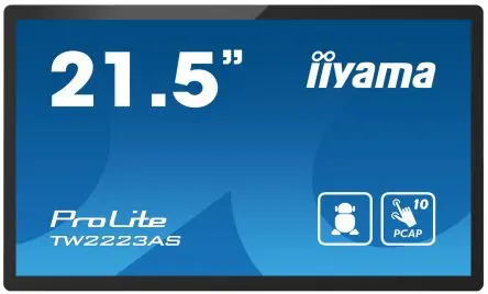 Produktfoto 1 von iiyama Monitor ProLite, 21.5 in, Auflösung max.1920 x 1080 pixel Touchscreen LCD, 178 ° Betrachtungswinkel, HDMI X1,