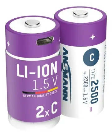 Produktfoto 1 von Ansmann C-Akku Li-Ion IEC 896-2 1.5 V, 2500 mAh