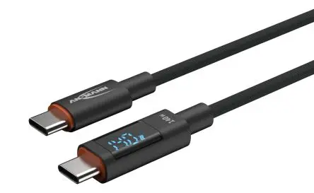 Produktfoto 1 von Ansmann Stecker 1700-0171 - usb with Display USB-Kabel, USB Typ C Stecker / USB Typ C, 2 m Grau