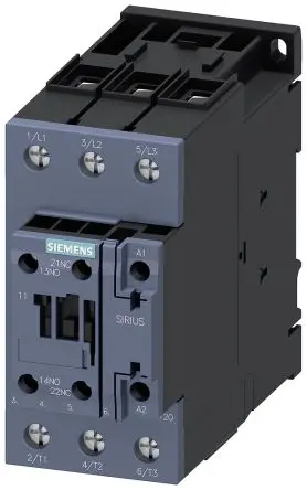 Produktfoto 1 von Siemens 3RT2 Schütz 230V ac-Spule, 3-polig, 400V / 65 A 230V ac 30 kW 1 Schließer/1 Öffner Motorsteuerung, Umkehrend