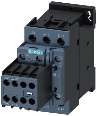 Produktfoto 1 von Siemens Schütz 220V ac-Spule, 3-polig / 32 A 15 kW 2 Schließer/2 Öffner Umkehrend
