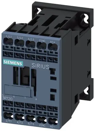 Produktfoto 1 von Siemens 3RT2 Schütz 24V dc-Spule, 3-polig, 690V / 7 A 24V dc 3 kW 1 Öffner Motorsteuerung, Umkehrend 1-Hilfskontakte