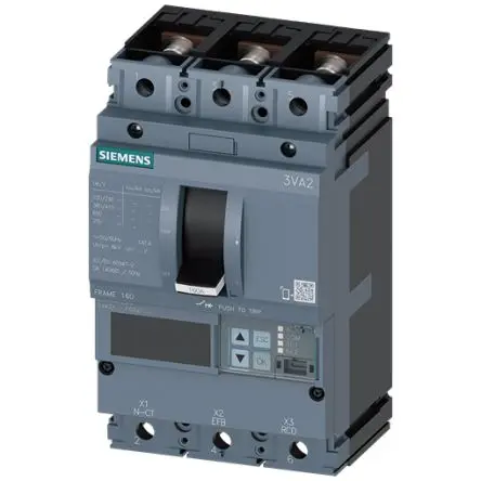 Produktfoto 1 von Siemens 3VA2 SENTRON Elektronischer Schutzschalter 690V 3, 25A 25 kA, L-Typ L. 86 mm x 105mm