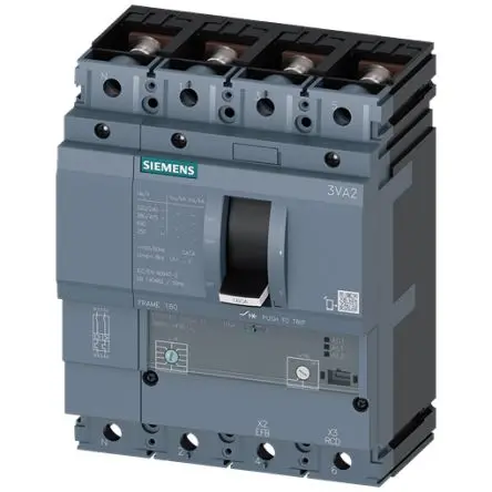 Produktfoto 1 von Siemens 3VA2 SENTRON Elektronischer Schutzschalter 690V 4, 40A 25 kA, L-Typ L. 86 mm x 140mm
