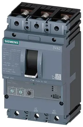 Produktfoto 1 von Siemens 3VA2 SENTRON Elektronischer Schutzschalter 690V 3, 250A 150 kA, Typ N L. 86 mm x 105mm