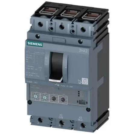 Produktfoto 1 von Siemens 3VA2 SENTRON Elektronischer Schutzschalter 690V 3, 63A 25 kA, L-Typ L. 86 mm x 105mm