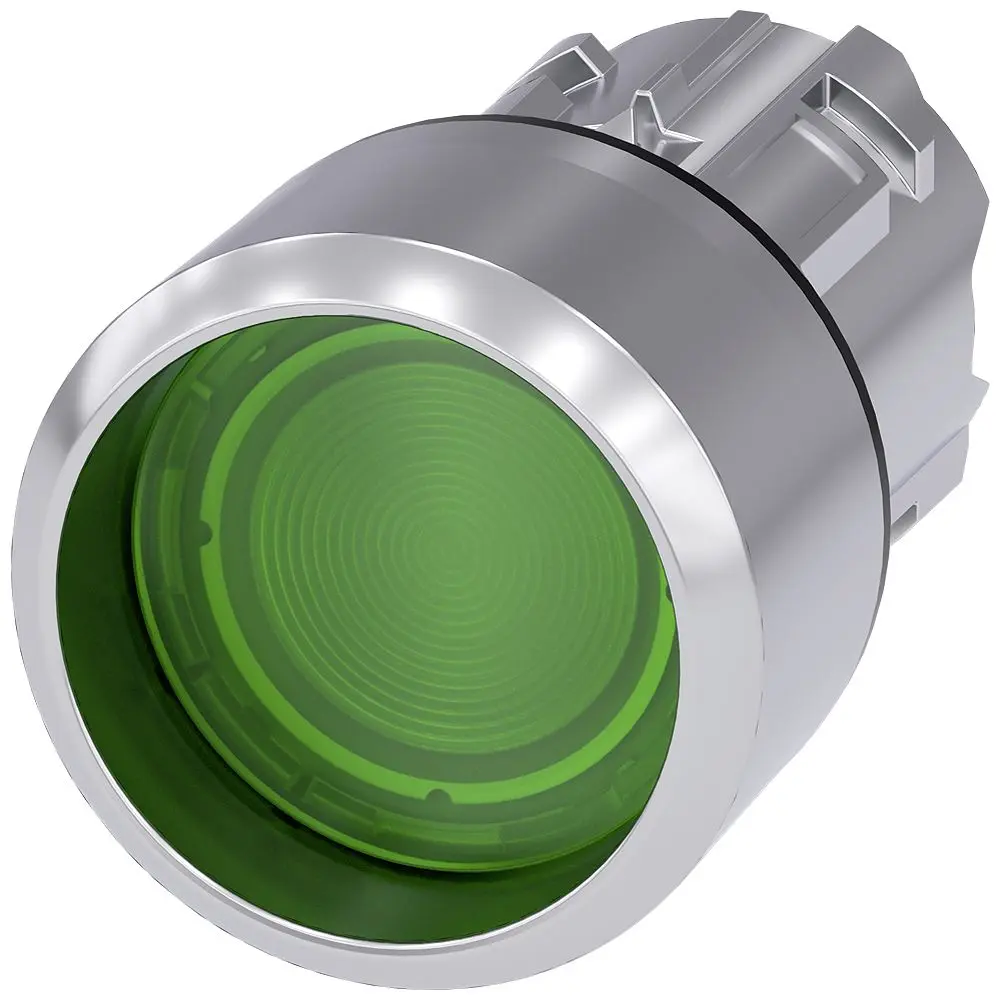 Produktfoto 1 von Siemens 3SU1 Druckschalter Grün Beleuchtet Tastend, IP66, IP69K, IP40