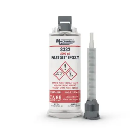 Produktfoto 1 von MG Chemicals Fast Set Epoxy Flüssig Schnellhärtendes Epoxidharz Klar, 50 ml Doppel-Spritzen-Spender 50 ml, für