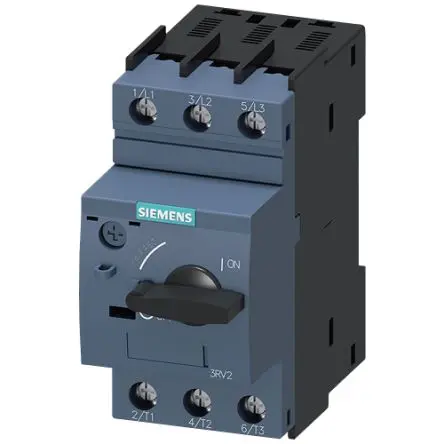 Siemens 3RV2 SIRIUS Elektronischer Schutzschalter 20V 3, 2.5A DIN-Hutschiene 10 kA, Typ A L. 97 mm x 45mm