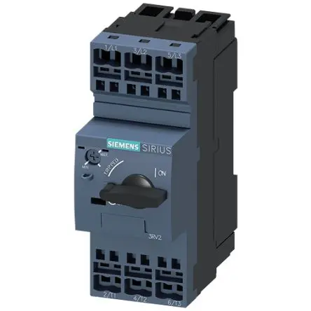 Produktfoto 1 von Siemens 3RV2 SIRIUS Elektronischer Schutzschalter 20V 3, 16A DIN-Hutschiene 4 kA, Typ A L. 97 mm x 45mm
