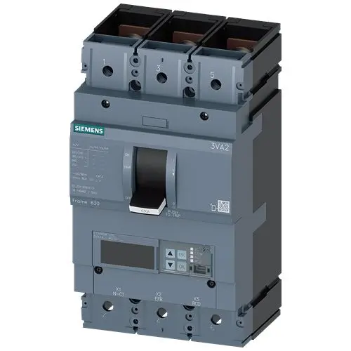 Produktfoto 1 von Siemens 3VA2 SENTRON Elektronischer Schutzschalter 690 V 3, 500 A 6 kA, Typ M L. 110 mm x 138 mm