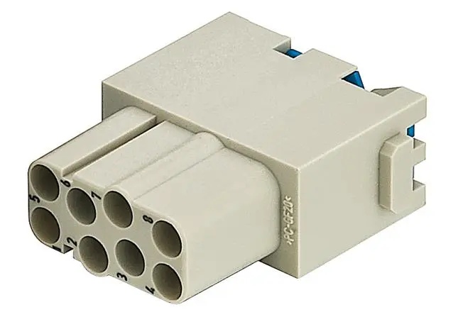 Produktfoto 1 von HARTING Han Modular Steckverbinder-Gehäuse Quick Lock Modul, Buchse 8-polig, 400 V / 16A