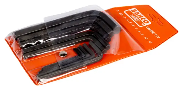 Bahco Innensechskant-Schlüssel, Satz 11-teilig 2.5 mm, 2 mm, 3 mm, 4 mm, 5 mm, 6 mm, 7 mm, 8 mm, 9 mm, 10 mm, 12 mm